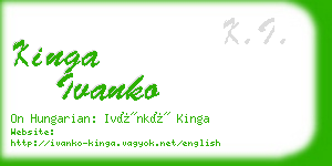 kinga ivanko business card